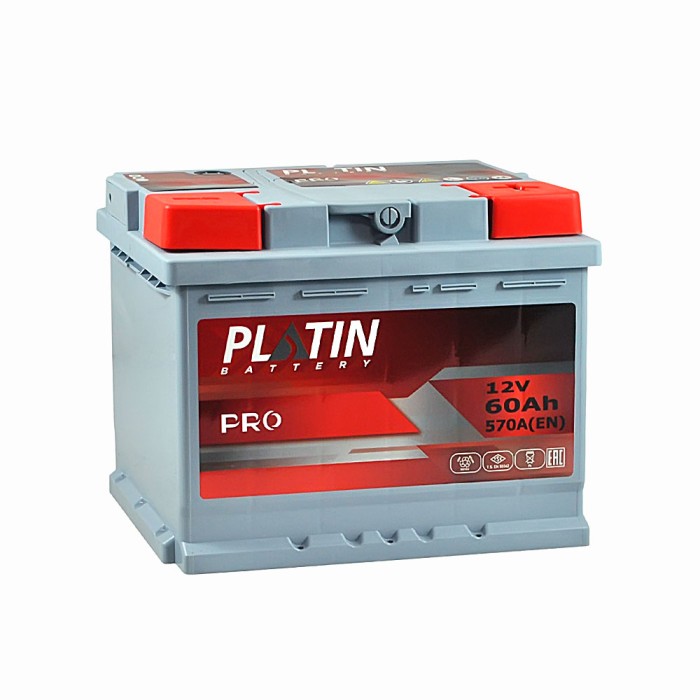 Автомобільний акумулятор PLATIN Pro 60Ah 570A R+ (правий +) MF