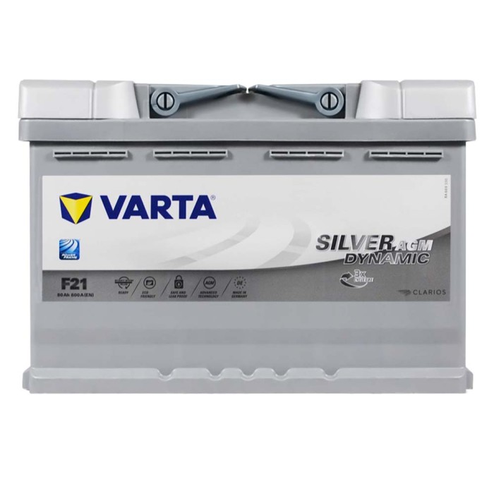 Автомобільний акумулятор VARTA Silver Dynamic AGM 80Ah 800А R+ (правий +) F21