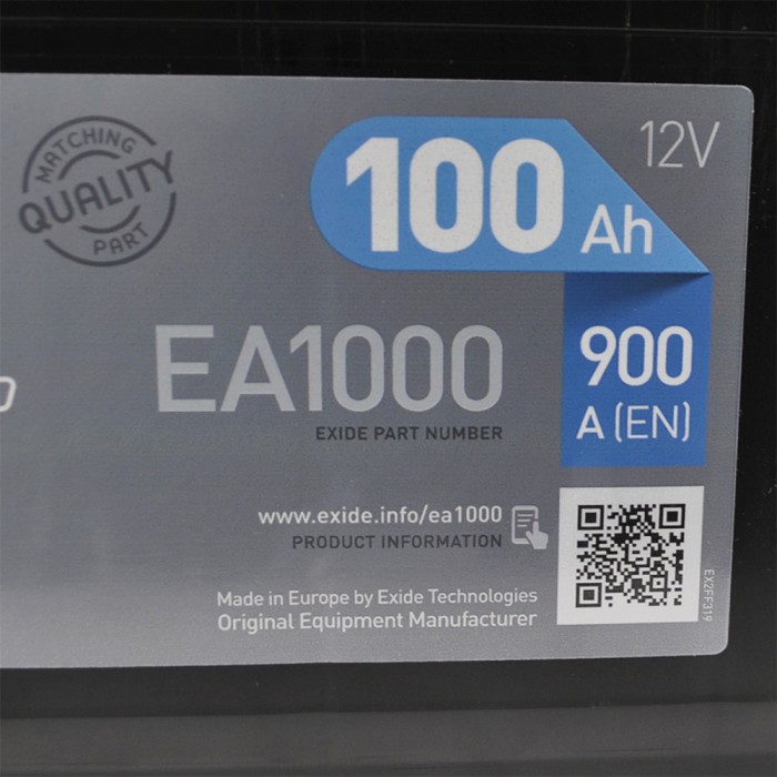 Автомобільний акумулятор EXIDE Premium (EA1000) 100Аh 900Ah R+