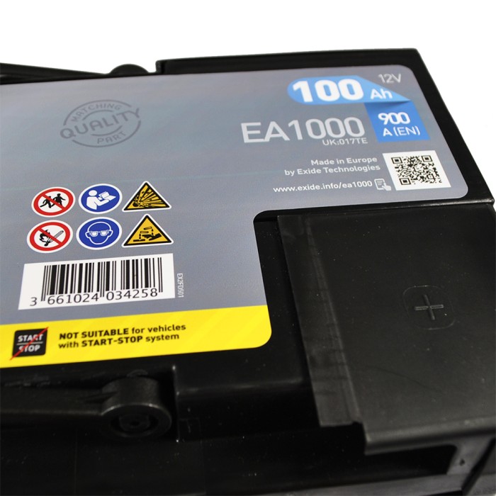 Автомобільний акумулятор EXIDE Premium (EA1000) 100Аh 900Ah R+