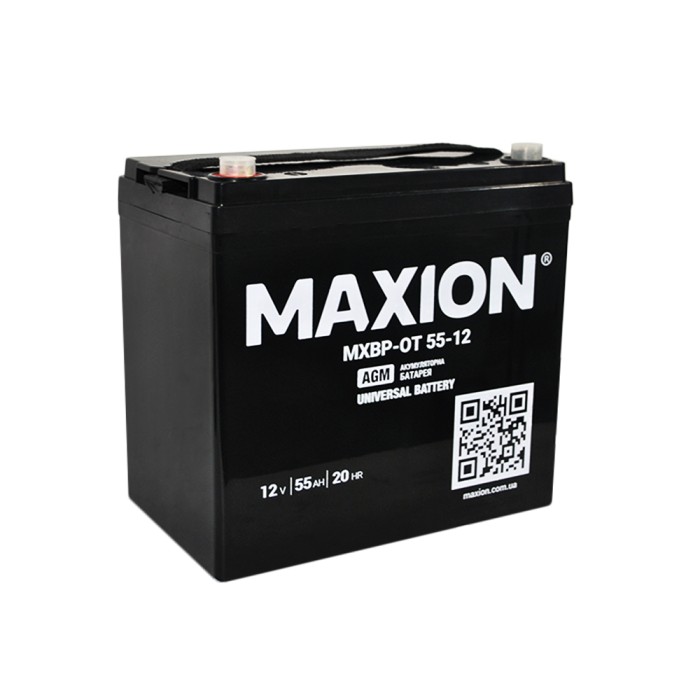 Акумулятор AGM 12V 55Ah MAXION MXBP OT 55 - 12 для UPS та ДЖБ