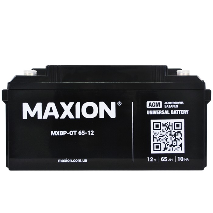 Акумулятор AGM 12V 65Ah MAXION BP OT 65 - 12 для інверторів та ДЖБ