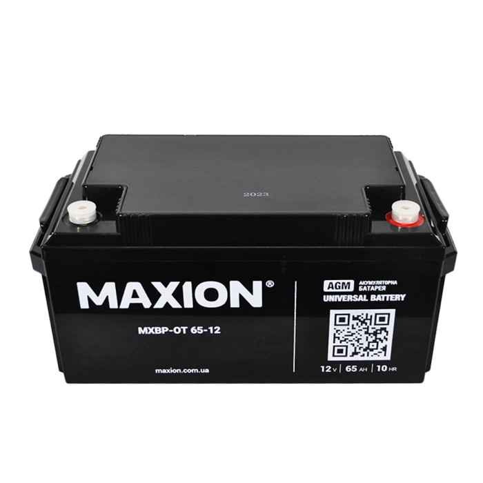 Акумулятор AGM 12V 65Ah MAXION BP OT 65 - 12 для інверторів та ДЖБ