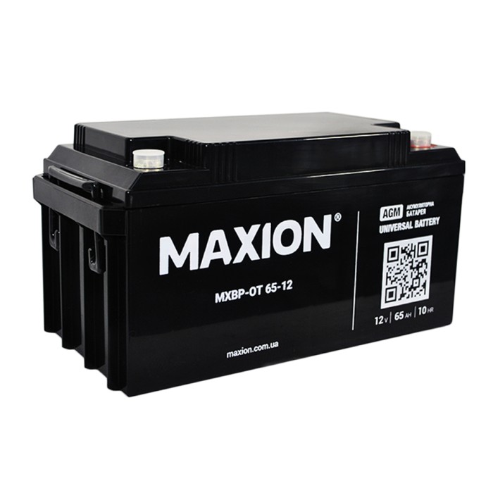 Акумулятор AGM 12V 65Ah MAXION BP OT 65 - 12 для інверторів та ДЖБ