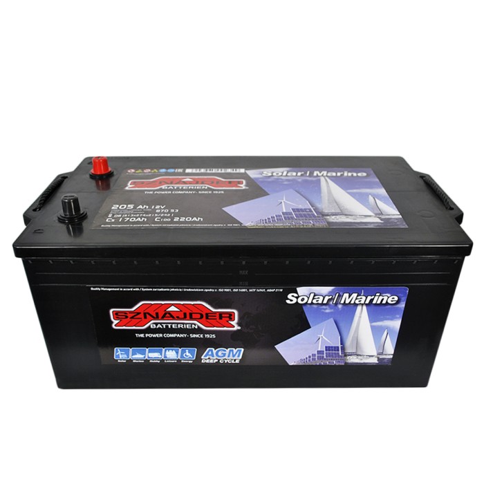 Промисловий акумулятор SZNAJDER AGM SOLAR 12V 205Ah (D6) L+ (лівий +) (870 53)