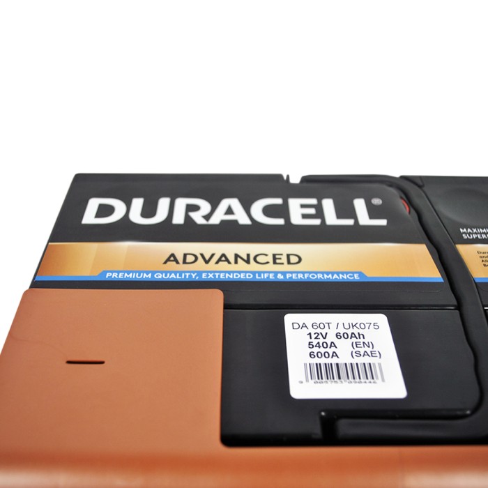 Автомобільний акумулятор DURACELL Advanced (LB2) 60Ah 540A R+ (правий +) h= 175