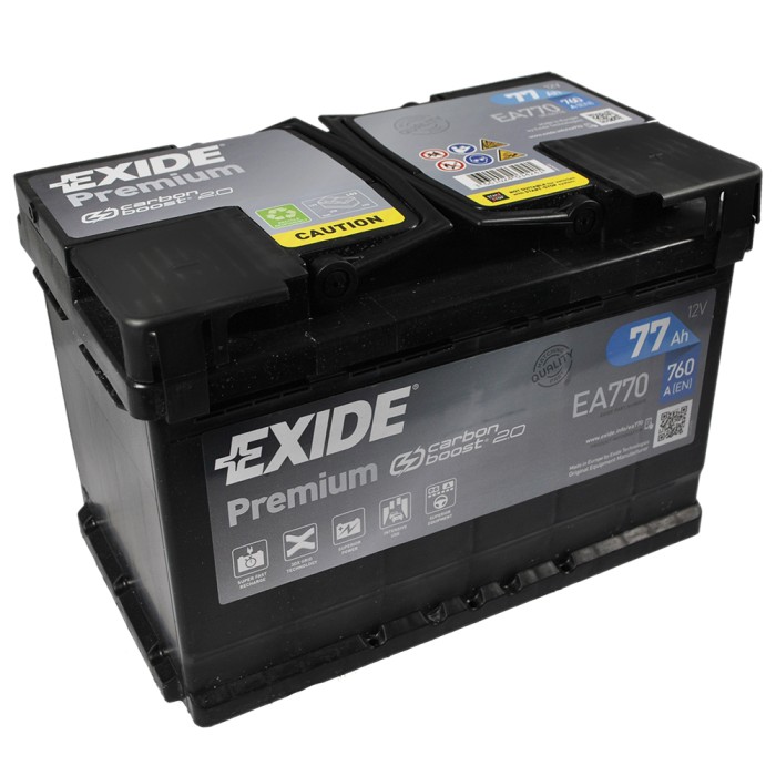 Автомобільний акумулятор EXIDE Premium 77Аh 760Ah R+ (правий +) EA770