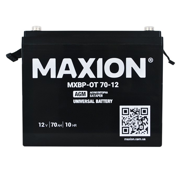 Акумулятор AGM 12V 70Ah MAXION BP OT 70 - 12 для інверторів та ДЖБ
