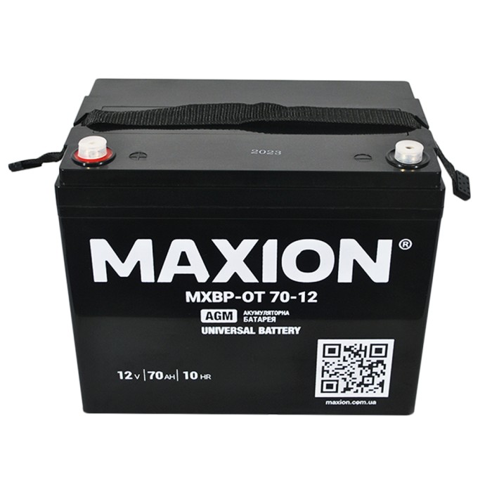 Акумулятор AGM 12V 70Ah MAXION BP OT 70 - 12 для інверторів та ДЖБ
