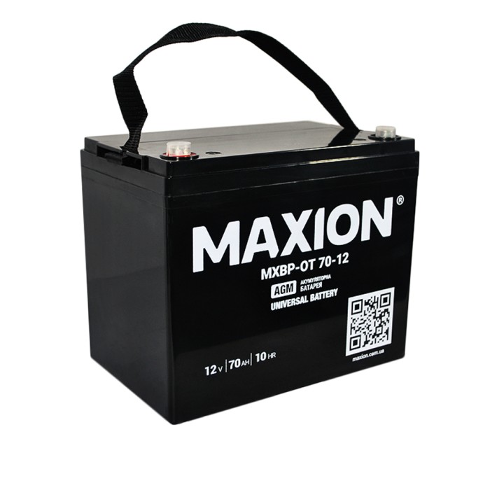 Акумулятор AGM 12V 70Ah MAXION BP OT 70 - 12 для інверторів та ДЖБ
