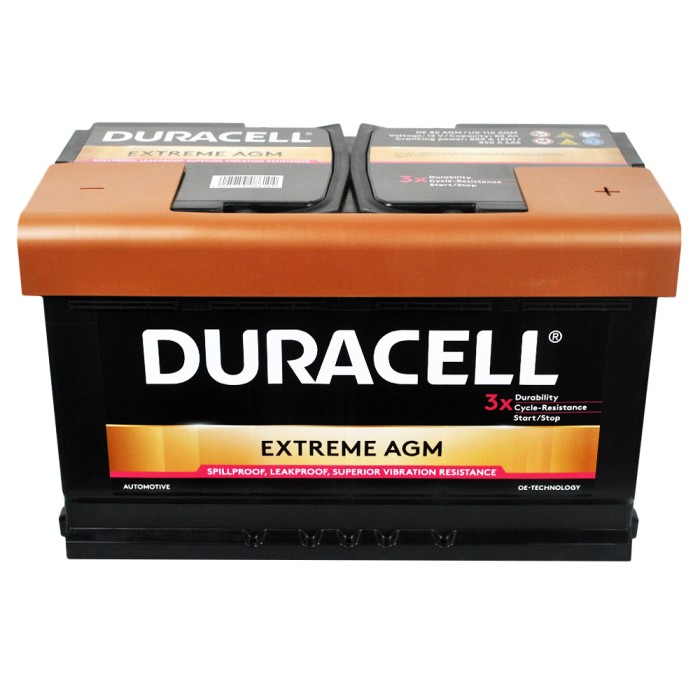 Автомобільний акумулятор DURACELL Extreme AGM (L4) 80Ah 800A R+ (правий +)