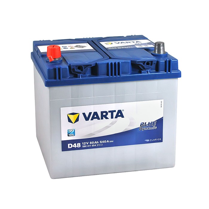 Автомобільний акумулятор VARTA Blue Dynamic Asia 60Ah 540A L+ (лівий +) D48