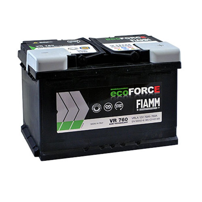 Автомобільний акумулятор FIAMM Ecoforce AGM 70Аh 760А R+ (правий +)