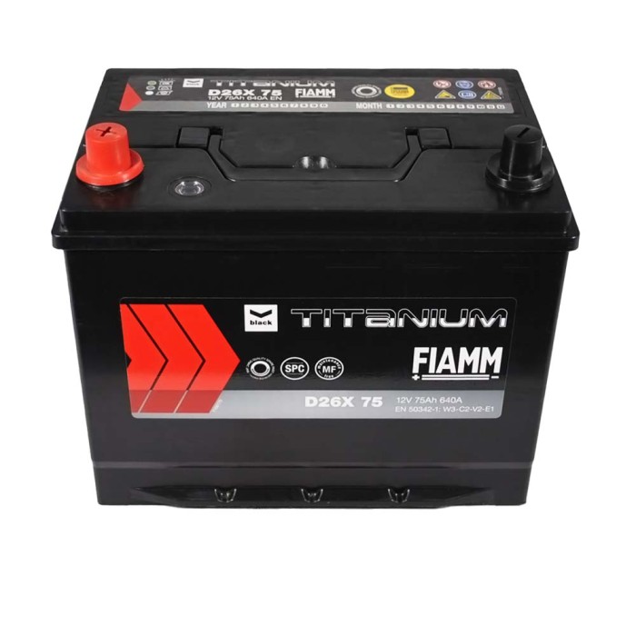 Автомобільний акумулятор FIAMM Titanium Black Asia 75Аh 640А L+ (лівий +) D26