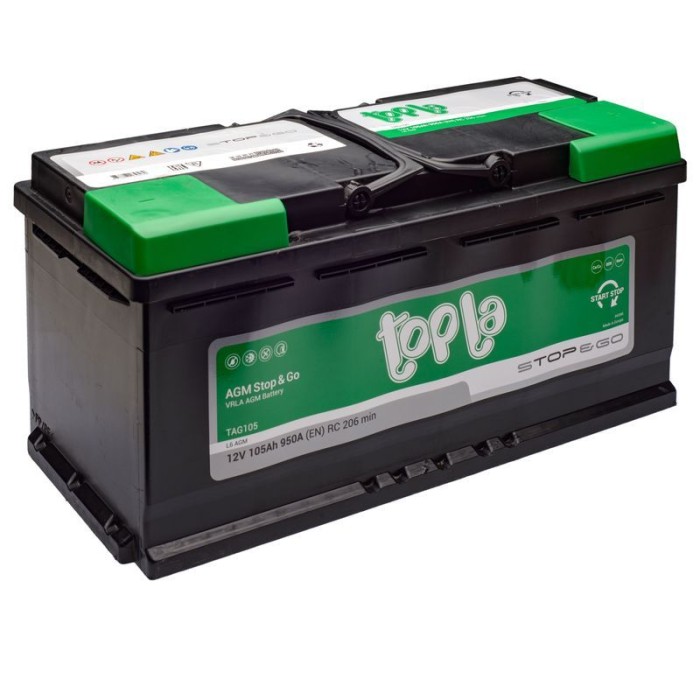 Авто акумулятор Topla AGM 105Ah 950A R+ (правий +) L6
