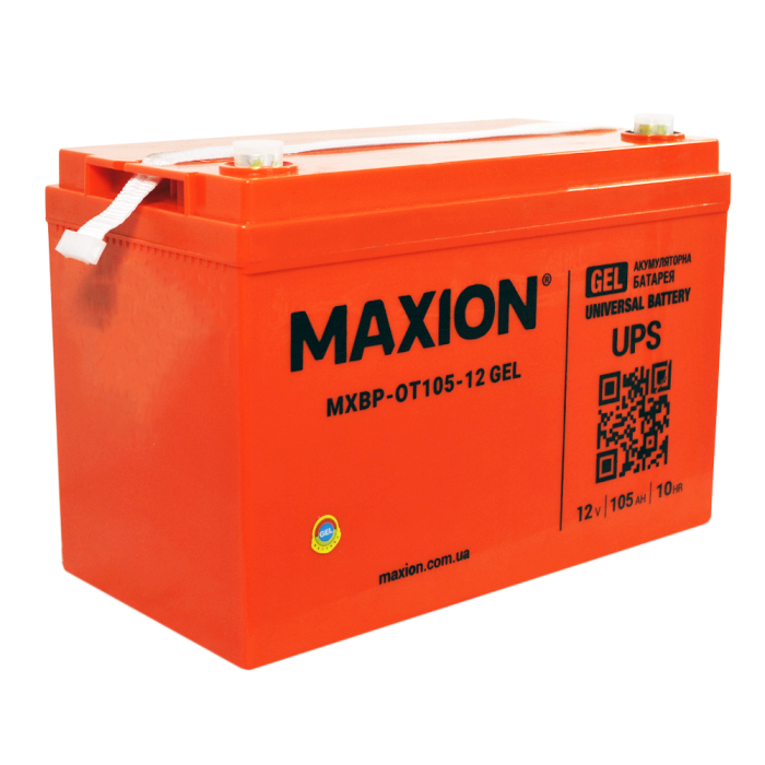 Акумулятор гелевий 12V 105Ah MAXION BP OT 105 - 12 GEL для інверторів та ДЖБ