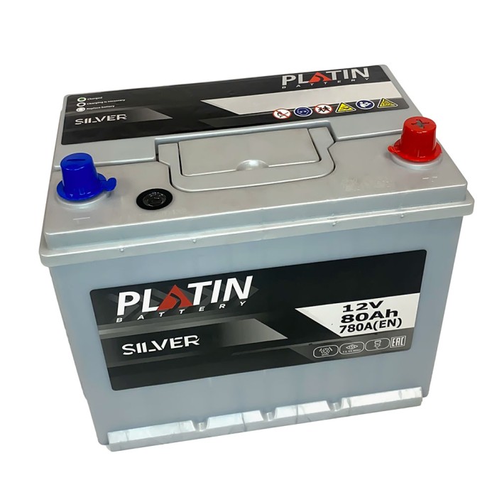 Автомобільний акумулятор PLATIN Silver Asia 80Ah 780A R+ (правий +) SMF N50
