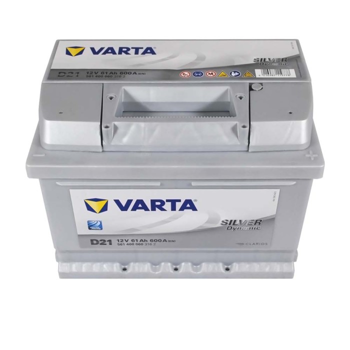 Автомобільний акумулятор VARTA Silver Dynamic 61Ah 600A R+ (правий +) D21