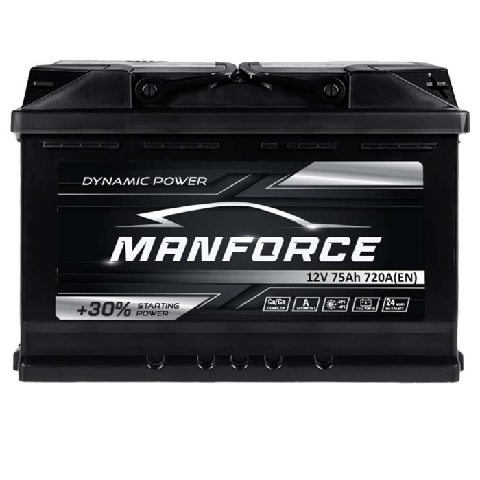 Автомобільний акумулятор MANFORСE 75Ah 720A R+ (правий +) MF L3