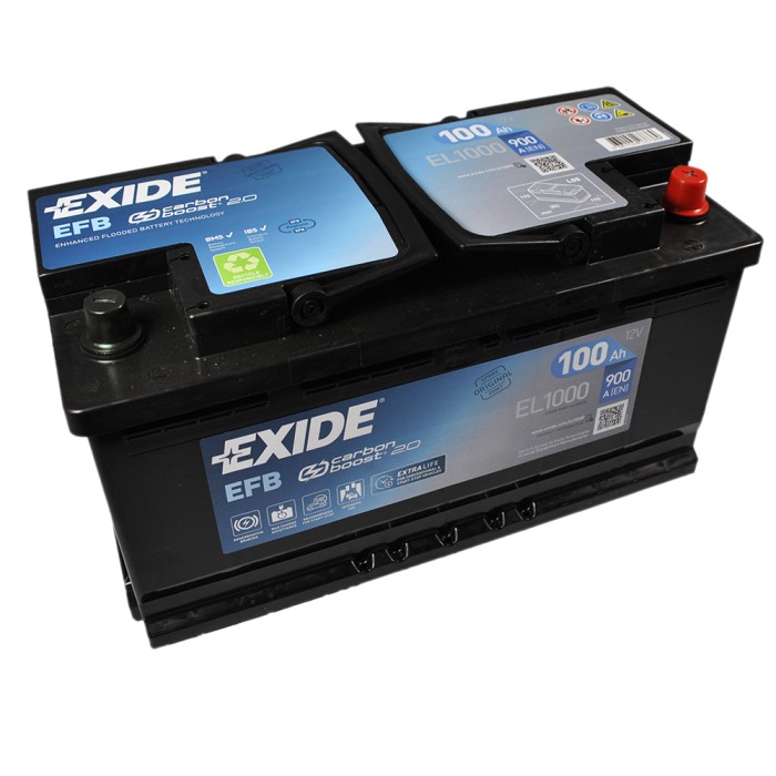 Автомобільний акумулятор EXIDE (EL1000) Start-Stop EFB 100Аh 900A R+