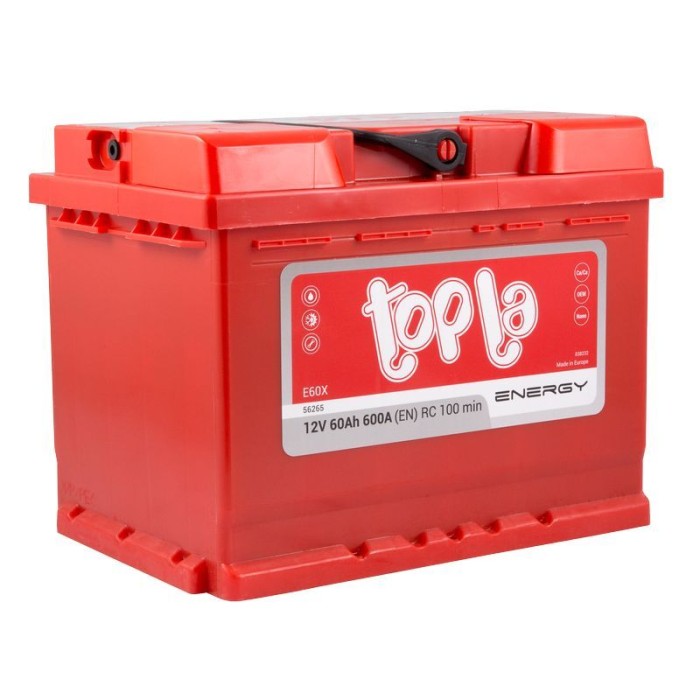 Авто акумулятор Topla Energy (L2) 60Ah 600A L+ (лівий +)