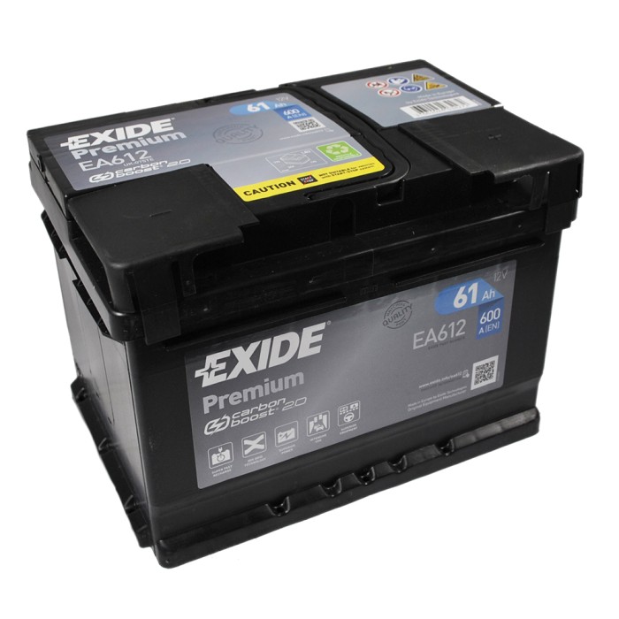 Автомобільний акумулятор EXIDE Premium (EA612) 61Аh 600Ah R+ h=175