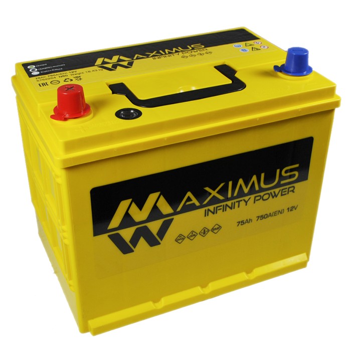 Автомобільний акумулятор MAXIMUS Asia smf (N50) 75Ah 750A L+