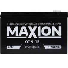 Акумулятор AGM 12V 9Ah MAXION MXBP OT 9 - 12 для UPS та ДБЖ