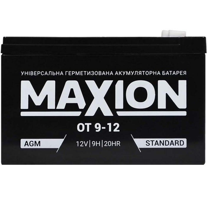 Акумулятор AGM 12V 9Ah MAXION MXBP OT 9 - 12 для UPS та ДБЖ