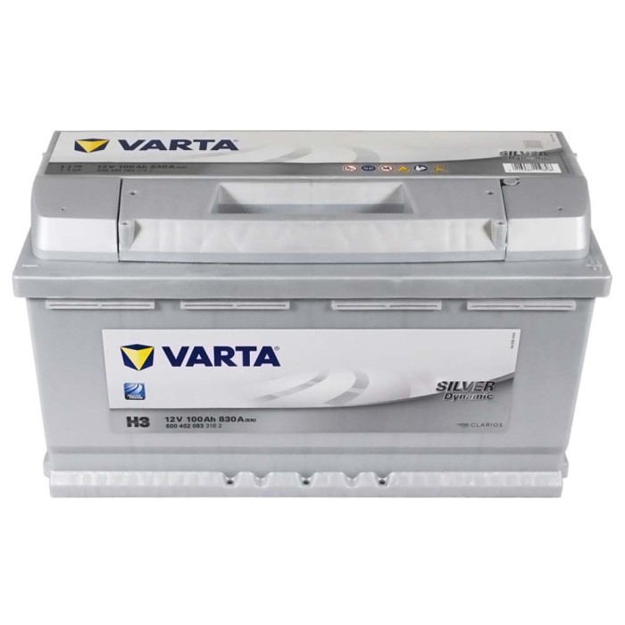 Автомобільний акумулятор VARTA Silver Dynamic 100Ah 830A R+ (правий +) H3
