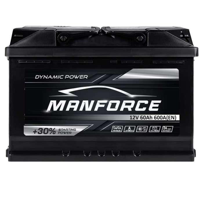 Автомобільний акумулятор MANFORСE 60Ah 600A R+ (правий +) MF L2
