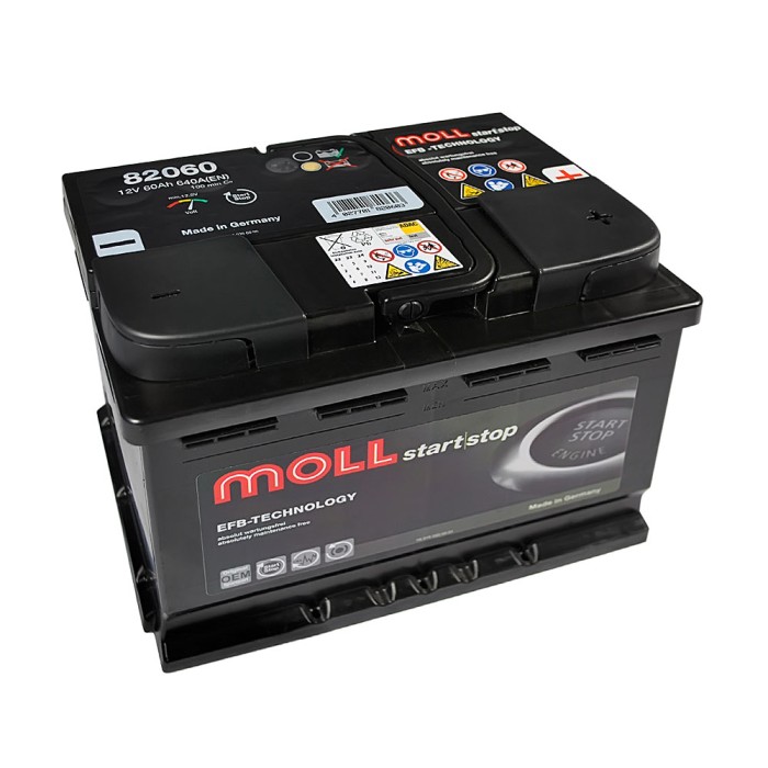 Автомобільний акумулятор MOLL EFB (L2) 60Ah 640A R+ (правий +)