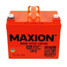 Акумулятор гелевий 12V 33Ah MAXION BP OT 33 - 12D GEL (правий+) для TESLA S, інверторів та ДЖБ (DCS-33UNCR)