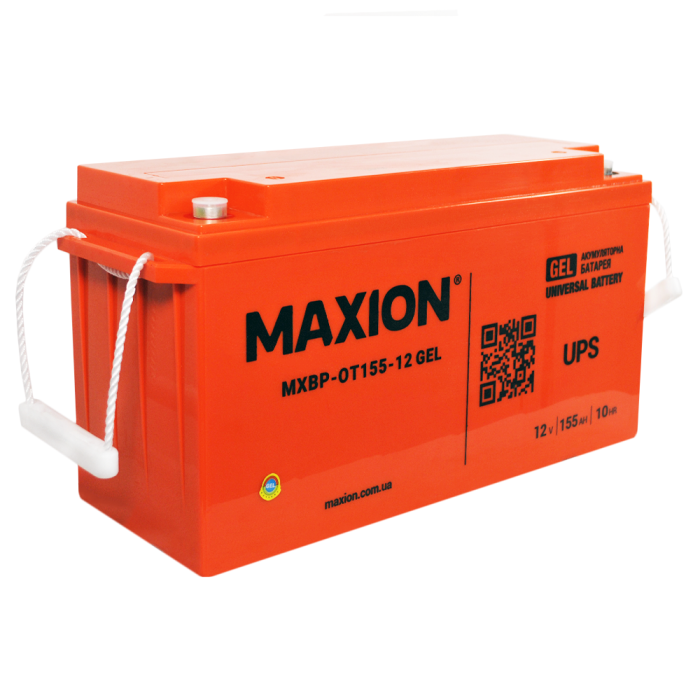 Акумулятор гелевий 12V 155Ah MAXION BP OT 155 - 12 GEL для інверторів та ДЖБ