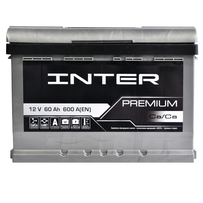 Автомобільний INTER Premium 60Ah 600A R+ (L2B) акумулятор (WESTA)