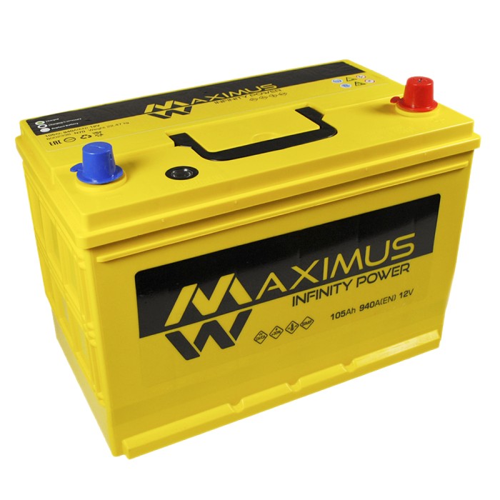 Автомобільний акумулятор MAXIMUS Asia smf (N70) 105Ah 940A R+