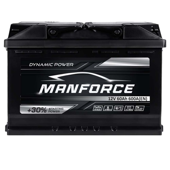 Автомобільний акумулятор MANFORСE 60Ah 600A R+ (правий +) MF L2B