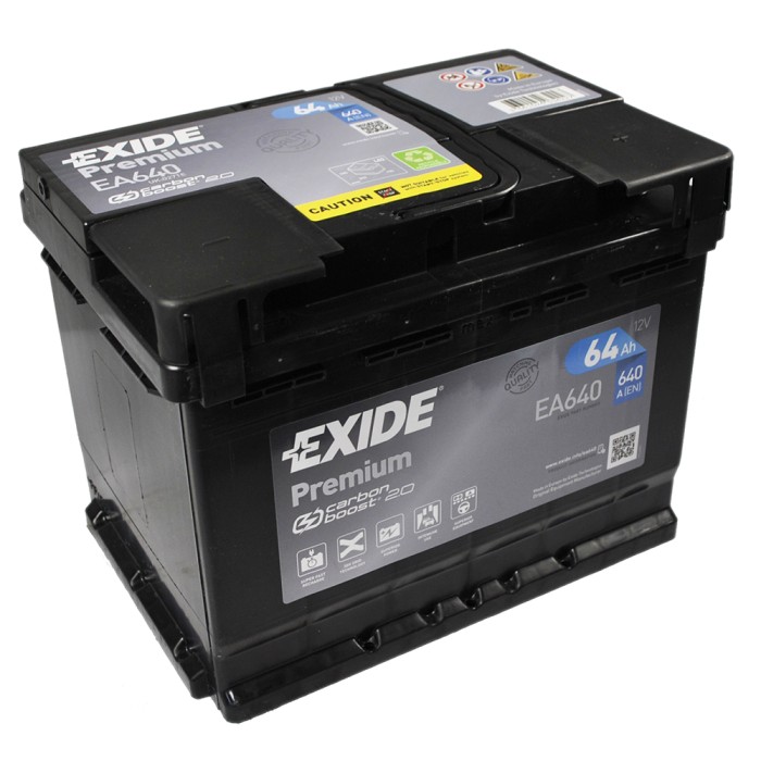 Автомобільний акумулятор EXIDE Premium 64Аh 640Ah R+ (правий +) EA640