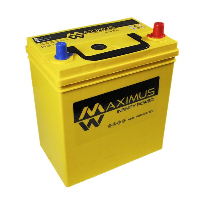 Автомобільний акумулятор MAXIMUS Asia smf (NS40) 45Ah 420A R+ т.к.