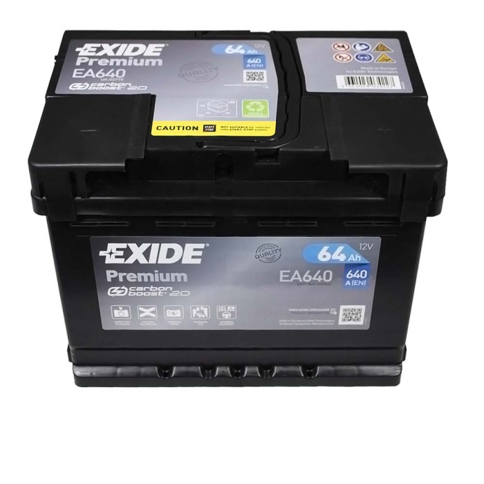 Автомобільний акумулятор EXIDE Premium 64Аh 640Ah R+ (правий +) EA640