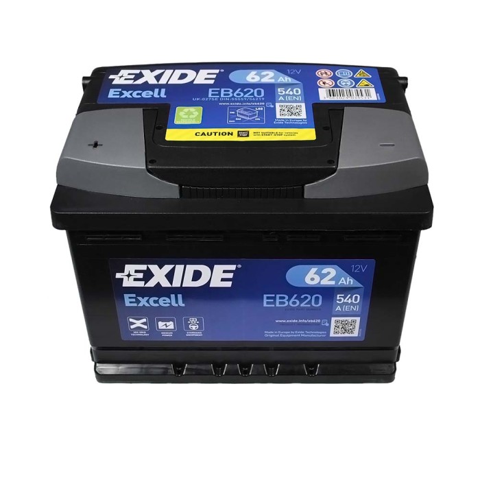 Автомобільний акумулятор EXIDE Excell 62Аh 540Ah L+ (лівий +) EB621