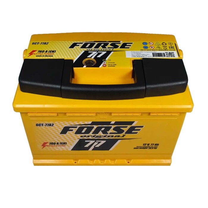 Автомобільний акумулятор FORSE 77Ah 760A R+ (правий +)