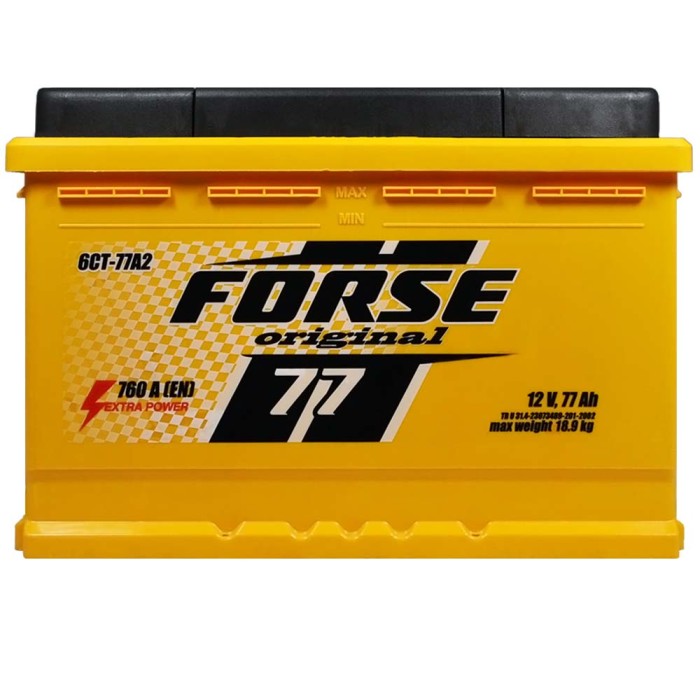 Автомобільний акумулятор FORSE 77Ah 760A R+ (правий +)