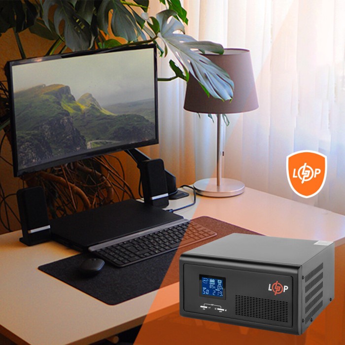 Інвертор LogicPower 12В 1000 Вт, LPE-B-PSW-1500VA+, струм заряду 1-35A, ДБЖ з правильною синусоїдою