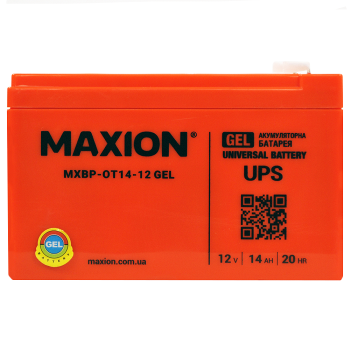 Акумулятор гелевий 12V 12Ah MAXION BP OT 12 - 12 GEL (лівий+)