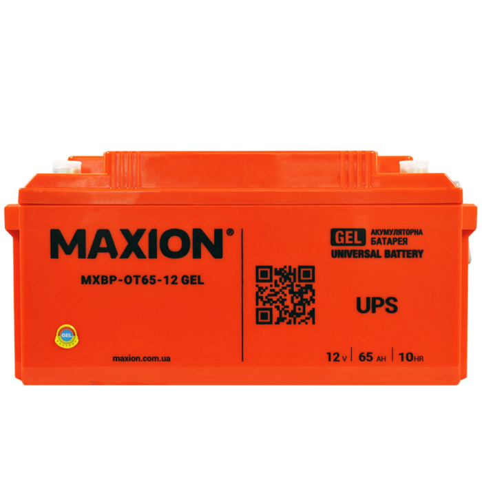 Акумулятор гелевий 12V 65Ah MAXION BP OT 65 - 12 GEL для інверторів та ДЖБ