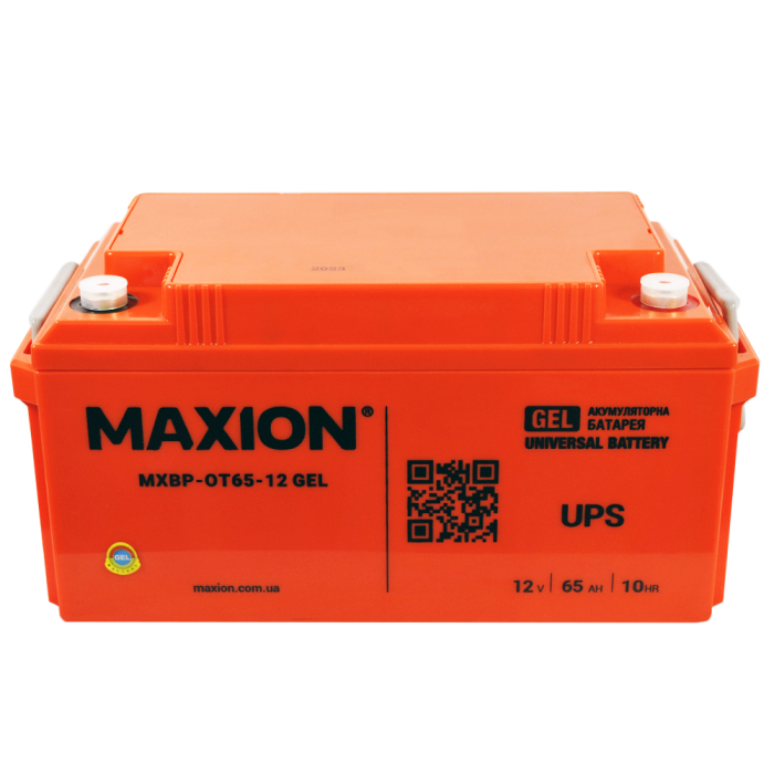 Акумулятор гелевий 12V 65Ah MAXION BP OT 65 - 12 GEL для інверторів та ДЖБ