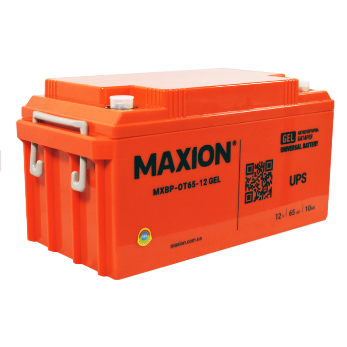 Акумулятор гелевий 12V 65Ah MAXION BP OT 65 - 12 GEL для інверторів та ДЖБ