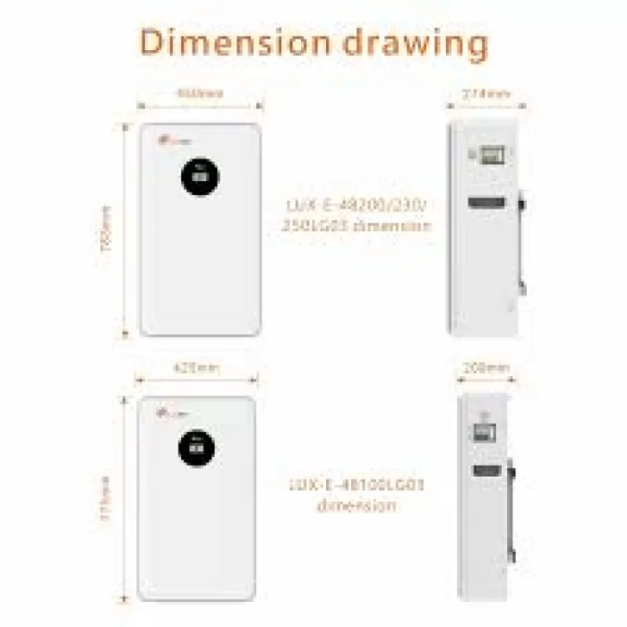 Акумулятор LUX-E-48100LG03 Felicity LiFePO4, 51,2V/100AH, 5120W*h (літій-залізо-фосфатний акумулятор для ДБЖ (UPS))