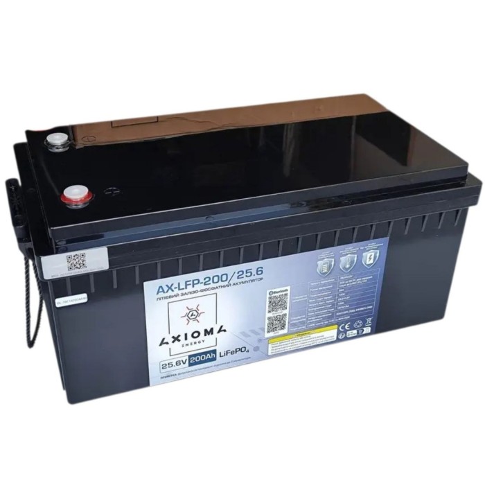 Акумулятор AXIOMA energy 25,6V/200AH LiFePO4 (5120W*h), Smart BMS, Bluetooth, AX-LFP-200/25.6